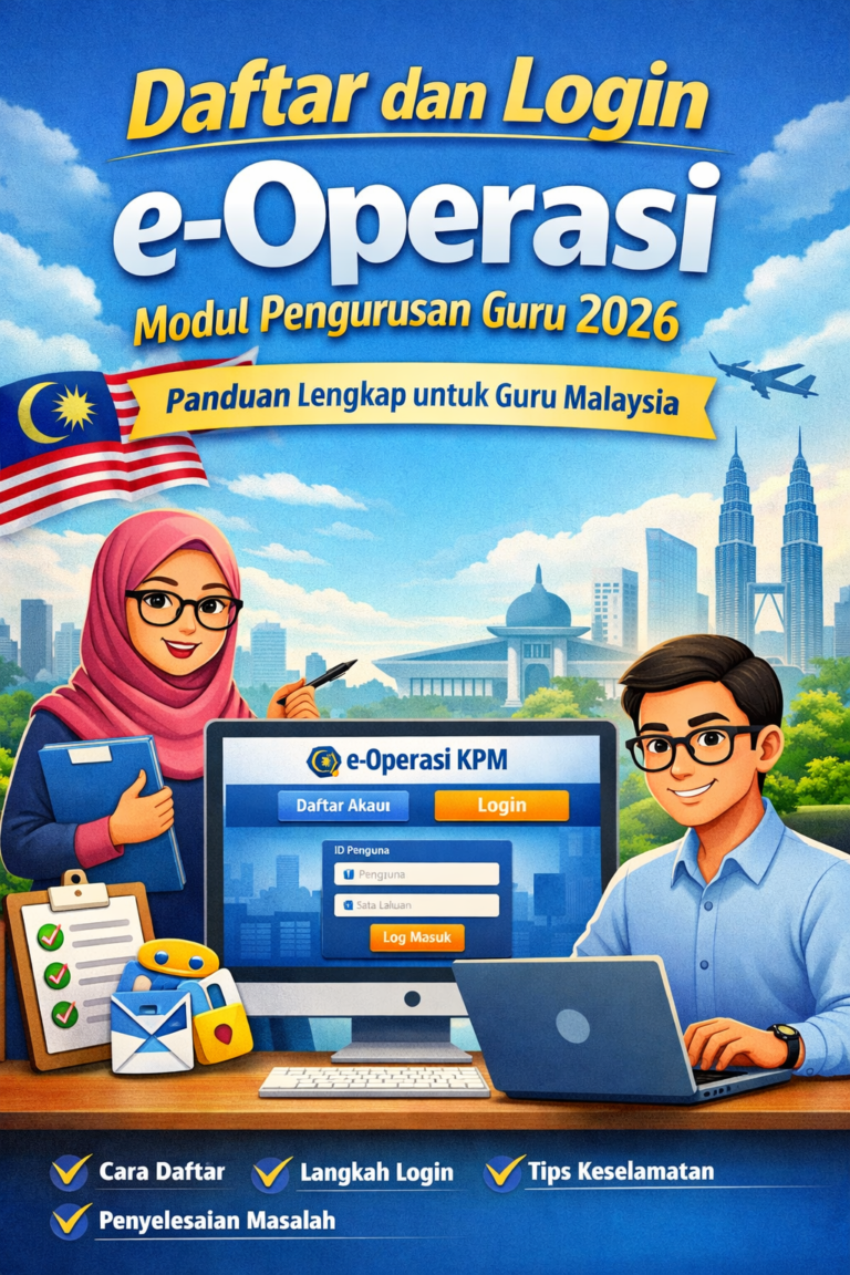 Daftar dan Login e-Operasi Modul Pengurusan Guru 2026 3 Daftar dan Login e-Operasi Modul Pengurusan Guru 2026